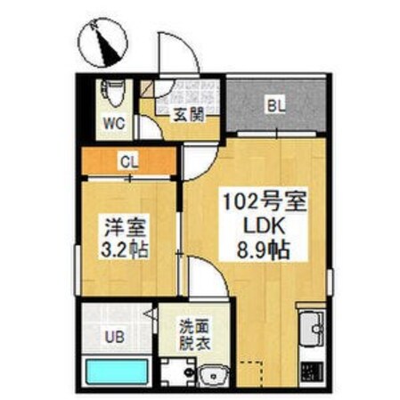 上飯田駅 徒歩7分 1階の物件間取画像